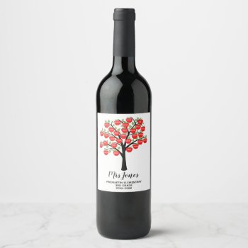 Class Names Teacher Thank You Apple Tree Wine Label by GenerationIns at Zazzle