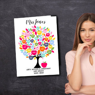 class names teacher thank you apple word art card