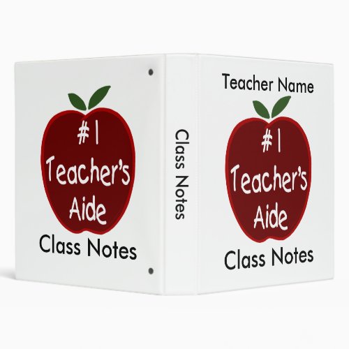 Class Notes for Teachers Aide 3 Ring Binder