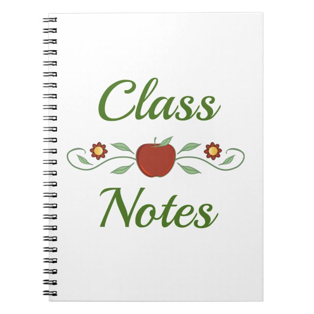 Class Notes School Spiral Notebook (Front)