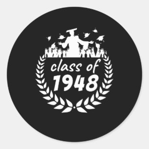 class of 1948 graduation or reunion design by year classic round sticker