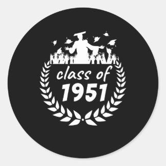 class of 1951 graduation or reunion design by year classic round sticker
