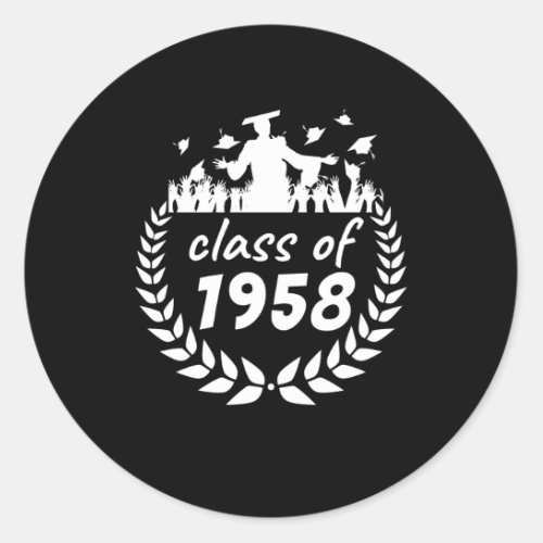 class of 1958 graduation or reunion design by year classic round sticker