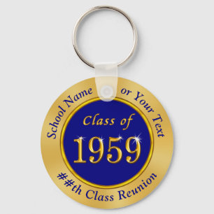 Class of 1959 Reunion Gifts in Your Colors or Year Keychain