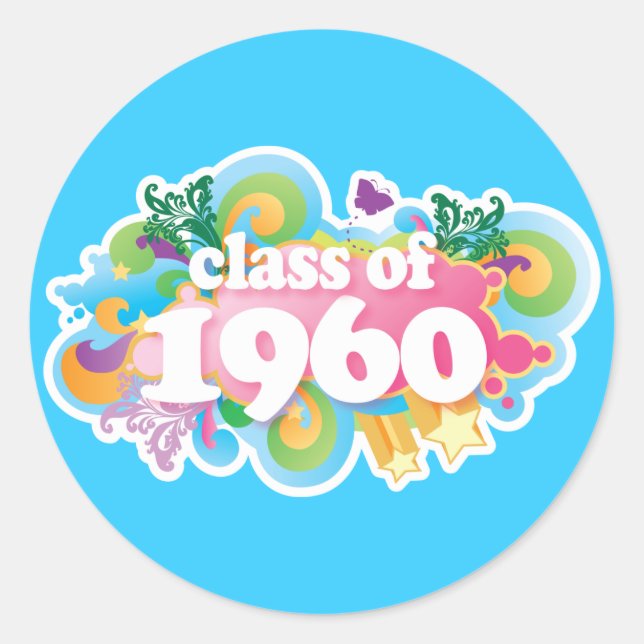 Class of 1960 classic round sticker (Front)
