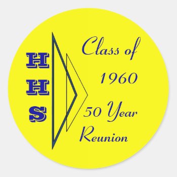 Class Of 1960 Reunion Classic Round Sticker by camerabag at Zazzle