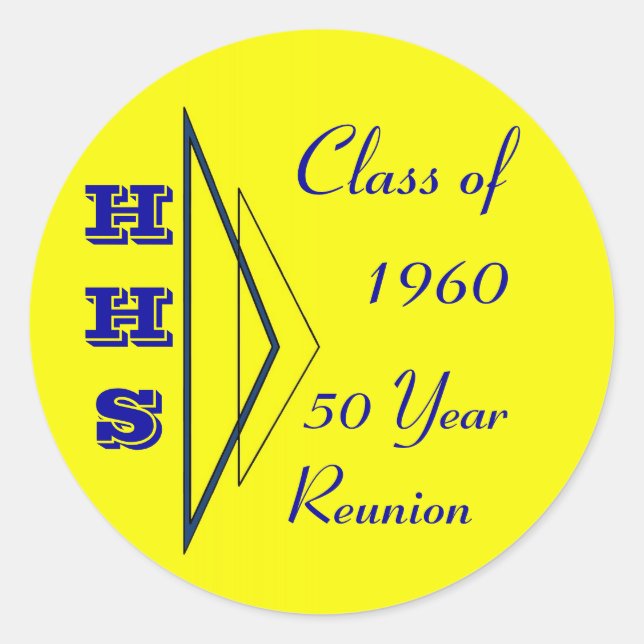 class of 1960 reunion classic round sticker (Front)