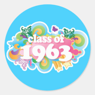 Class of 1963 classic round sticker