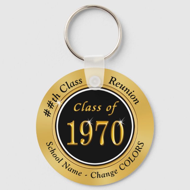 Class of 1970 Gifts, 55th Class Reunion Favor Keychain (Front)