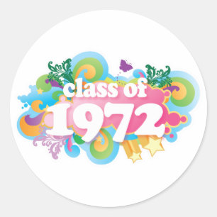 Class of 1972 classic round sticker