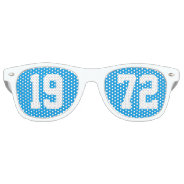 Class Of 1972 High School Reunion Blue White Retro Retro Sunglasses at Zazzle