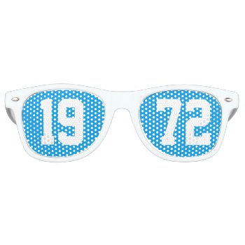 Class Of 1972 High School Reunion Blue White Retro Retro Sunglasses by epicdesigns at Zazzle