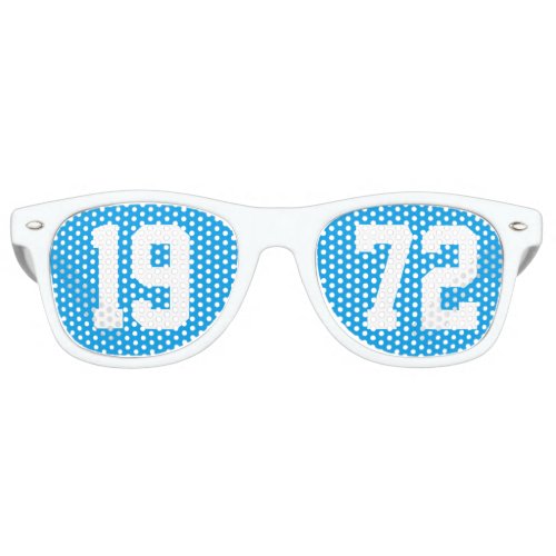Class of 1972 High School Reunion Blue White Retro Retro Sunglasses