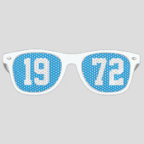Class of 1972 High School Reunion Blue White Retro Sunglasses