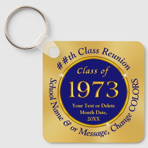 Class of 1973 Ideas Change Blue COLORS Reunion  Keychain