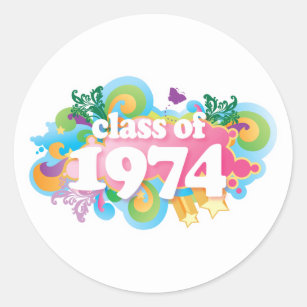 Class of 1974 classic round sticker