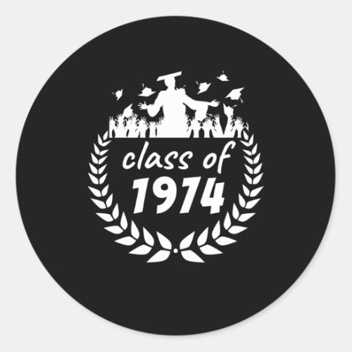 class of 1974 graduation or reunion design by year classic round sticker