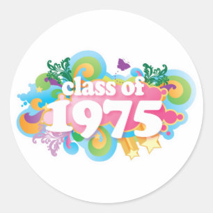 Class of 1975 classic round sticker