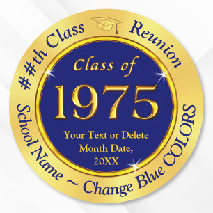 Class of 1975, Customizable Class Reunion Stickers
