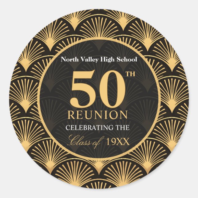 Class of 1976 50th Reunion Round Favor Stickers (Front)