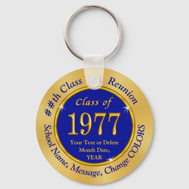 Class of 1977, Custom, Class Reunion Party Favors Keychain (Front)