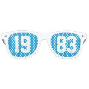 Class of 1983 40th High School Reunion Blue White Retro Sunglasses