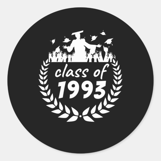 class of 1993 graduation or reunion design by classic round sticker (Front)