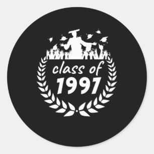 class of 1997 graduation or reunion design by classic round sticker