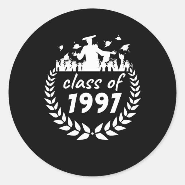 class of 1997 graduation or reunion design by classic round sticker (Front)
