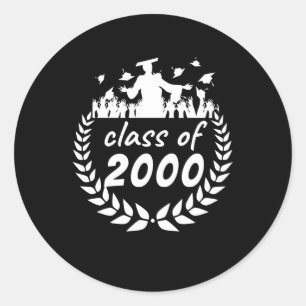 class of 2000 graduation or reunion design by classic round sticker