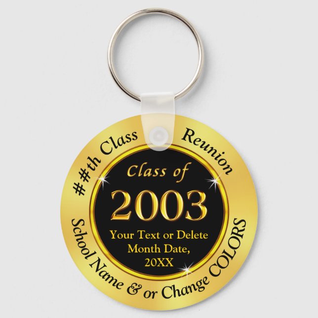 Class of 2002 Class Reunion Keychains, Personalize Keychain (Front)
