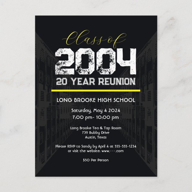 Class of 2004 20 Year High School Reunion 1 Event Postcard (Front)