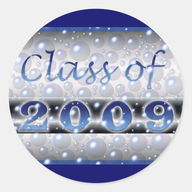 Class of 2009 bubbles classic round sticker (Front)