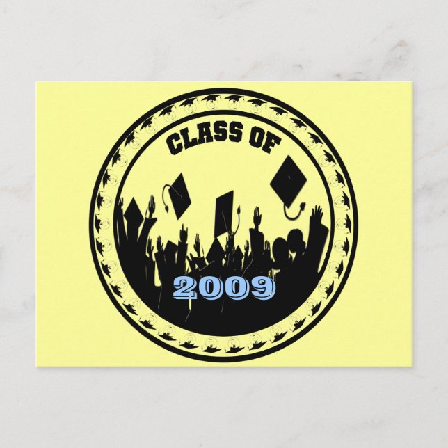 Class of 2009 Postcard You Choose BkGrd/Year/color (Front)