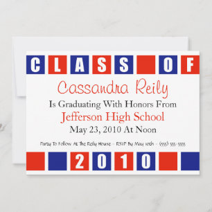 Class Of 2010 Invitation (Red / Blue Boxes)