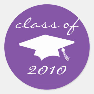 Class Of 2010 Label (Purple Graduation Cap)