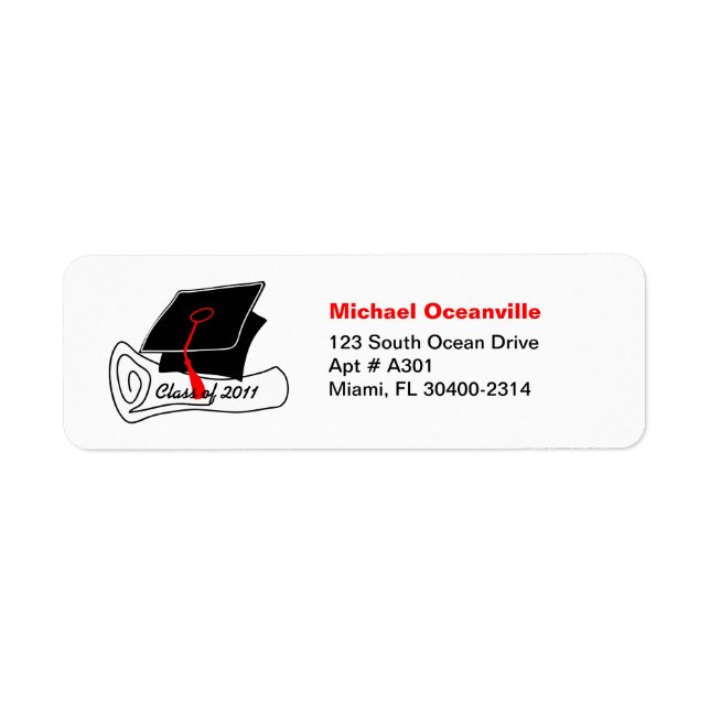 Class of 2011 Address Label Diploma 2 (Front)