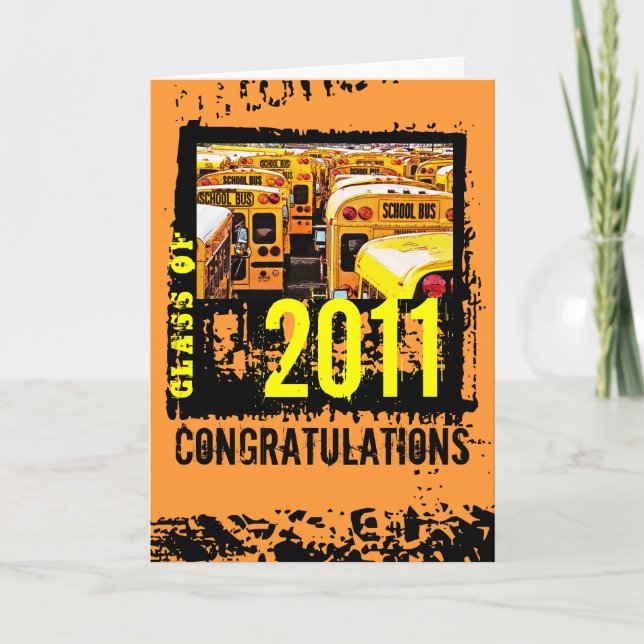 Class of 2011 Congratulations Card School Bus 3 (Front)