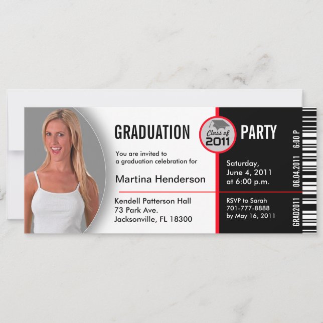 Class of 2011 Graduation Invitation TKT314 Ticket (Front)