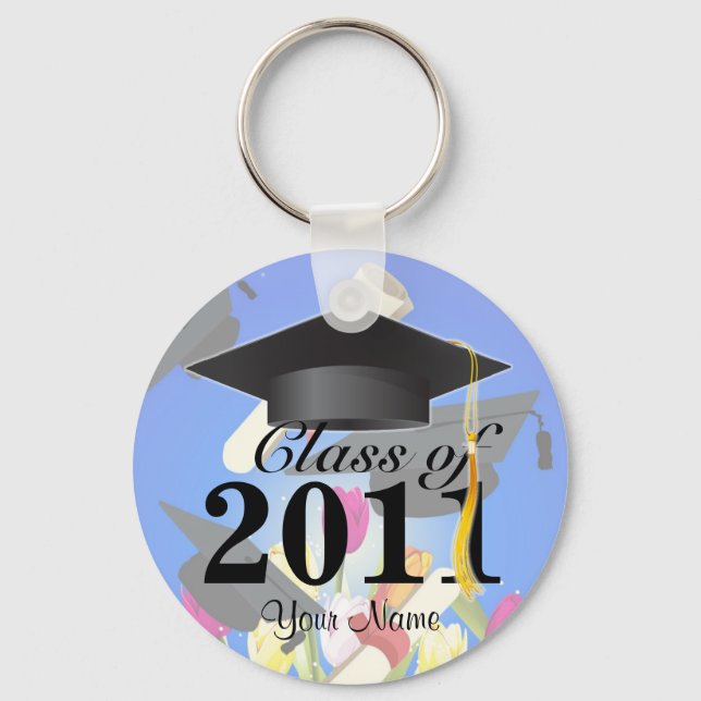 Class of 2011 Graduation Key-Chain blue Keychain (Front)