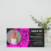 Class of 2011 Graduation Photo Card Neon Pink (Standing Front)