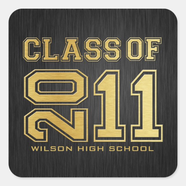 Class of 2011 Graduation Stickers (black/ gold) (Front)