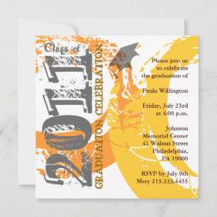 Class of 2011 Invitation AOYQ214 Orange Paint