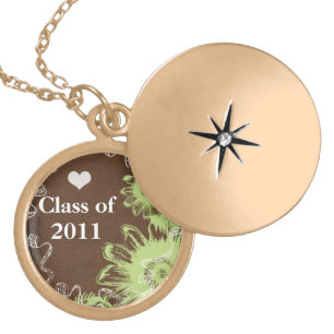 Class of 2011 Lime Sunflower Graduation Necklace