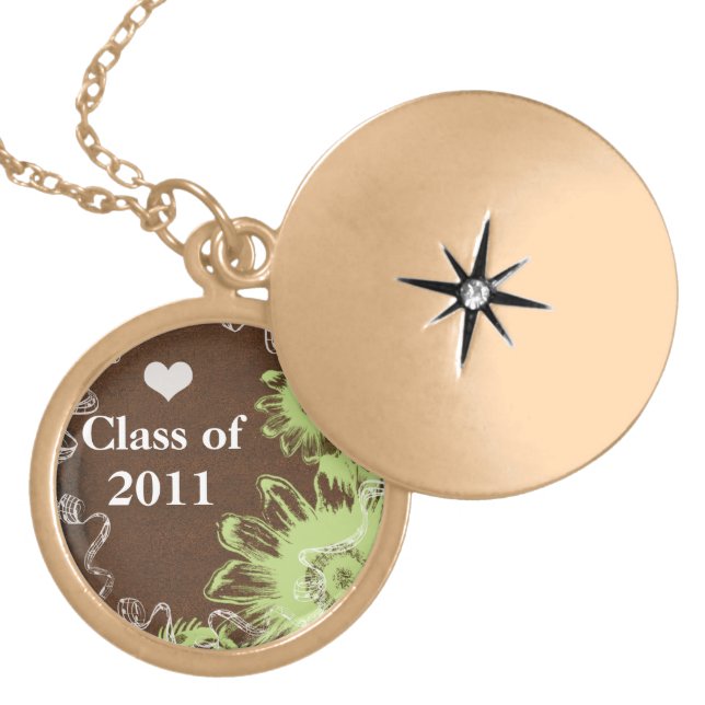 Class of 2011 Lime Sunflower Graduation Necklace (Front)