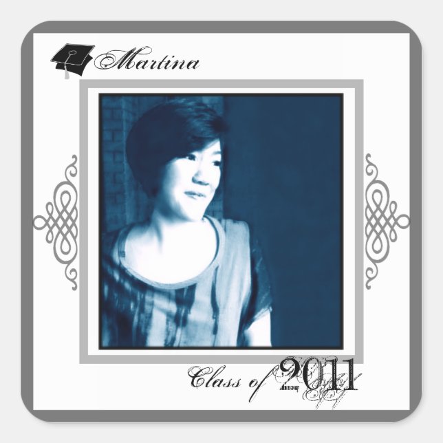 Class of 2011 Square Sticker Add Photo 1 (Front)