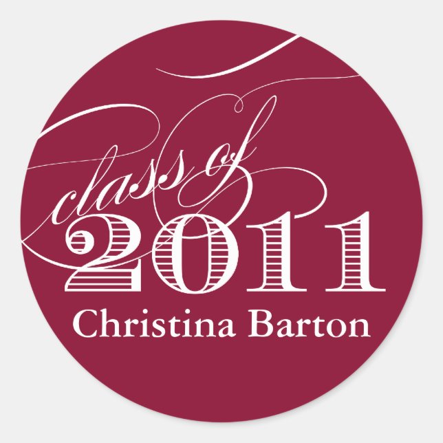 Class of 2011 Sticker- Customize it! Classic Round Sticker (Front)