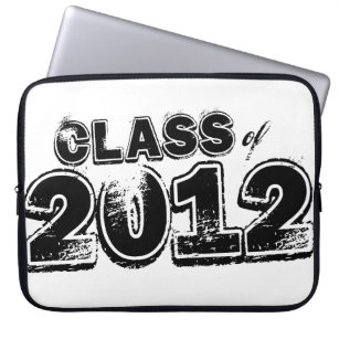 Class of 2012, Black Grungy Look, Laptop Sleeve