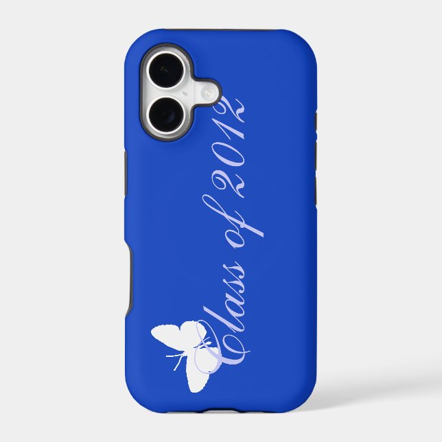 Class of 2012 - Blue Butterfly Iphone Case (Back)