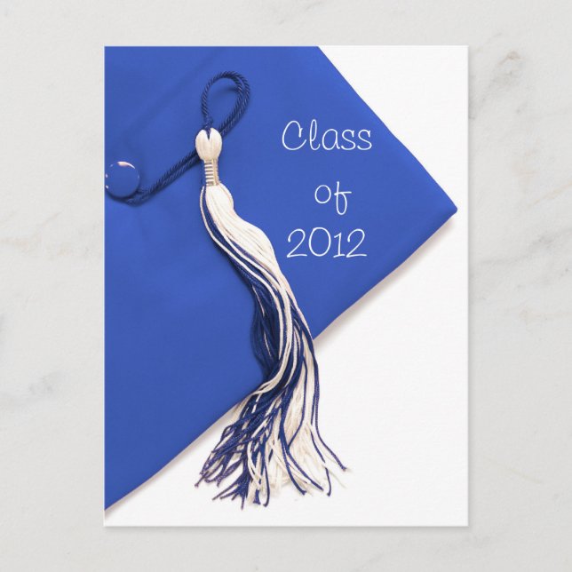 Class of 2012 Blue Cap Graduation Postcard (Front)